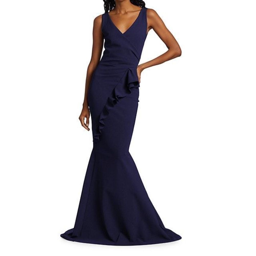 Chiara Boni La Petite Robe Keke Ruffled Jersey Gown US 8 $1095 - Picture 3 of 7